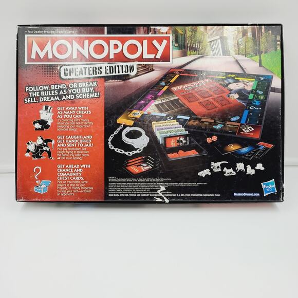 2017 Monopoly Cheaters Edition (Penguin T-Rex Cat Tokens) PRE-OWNED, COMPLETE - Picture 5 of 9